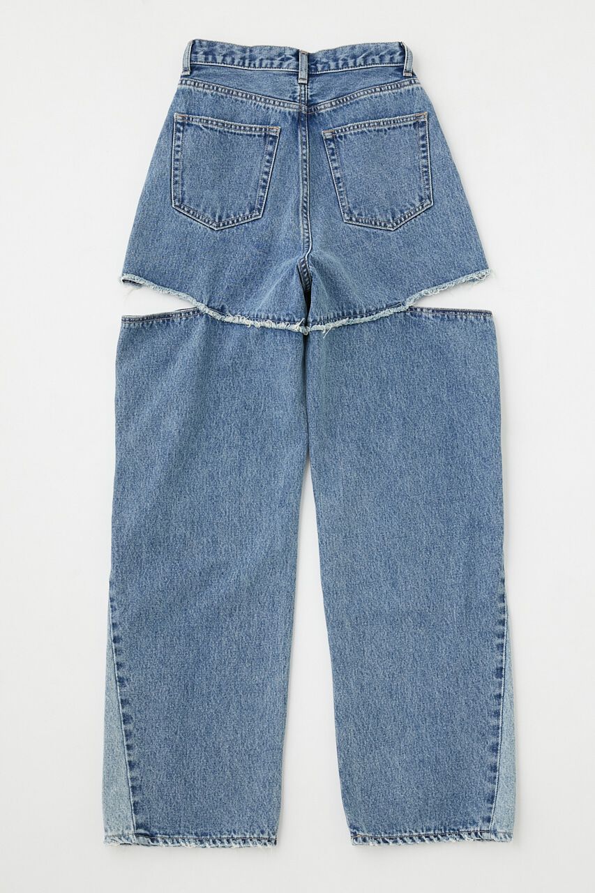 MOUSSY「CUT OUT WIDE STRAIGHT」|デニム|