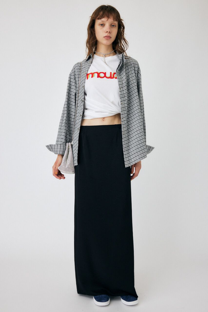 MOUSSY「SATIN MAXI TIGHT スカート」|スカート|BLK