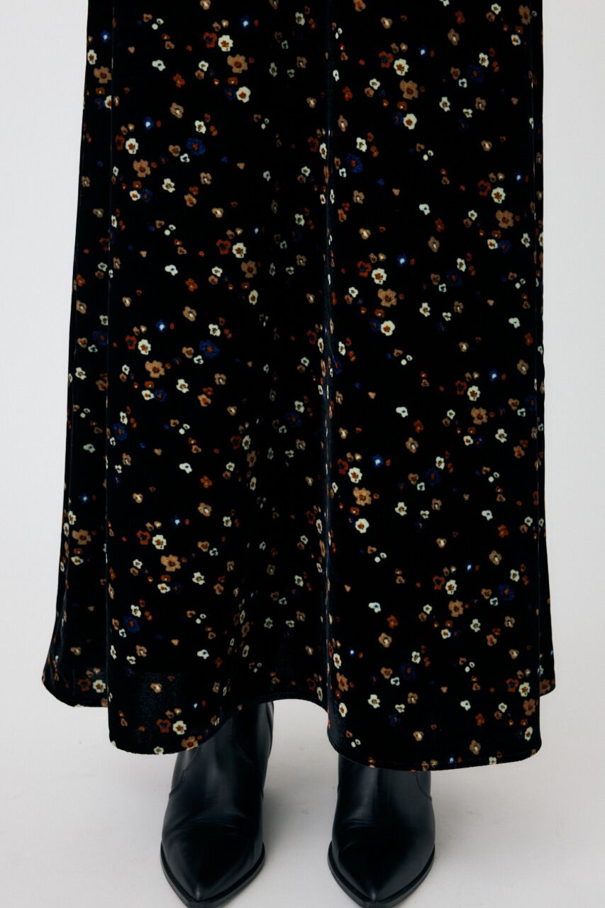 MOUSSY「FLORAL PRINT VELOUR ドレス」|ワンピース|