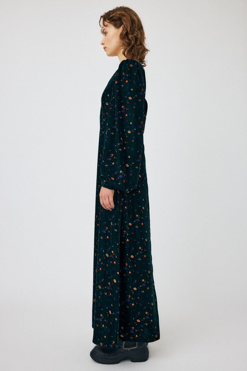 MOUSSY「FLORAL PRINT VELOUR ドレス」|ワンピース|