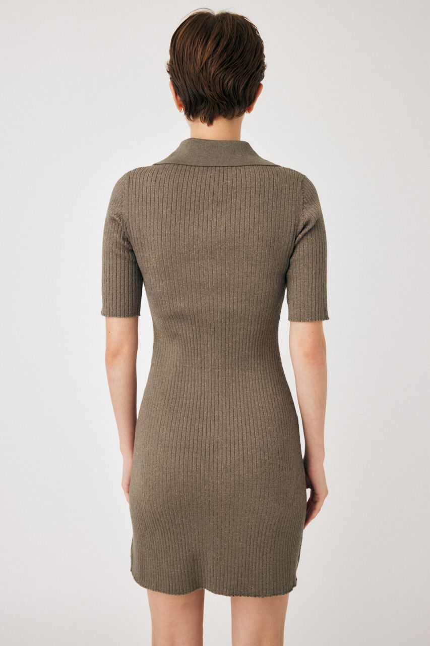 MOUSSY「ZIP UP KNIT SHIRT ミニドレス」|ワンピース|