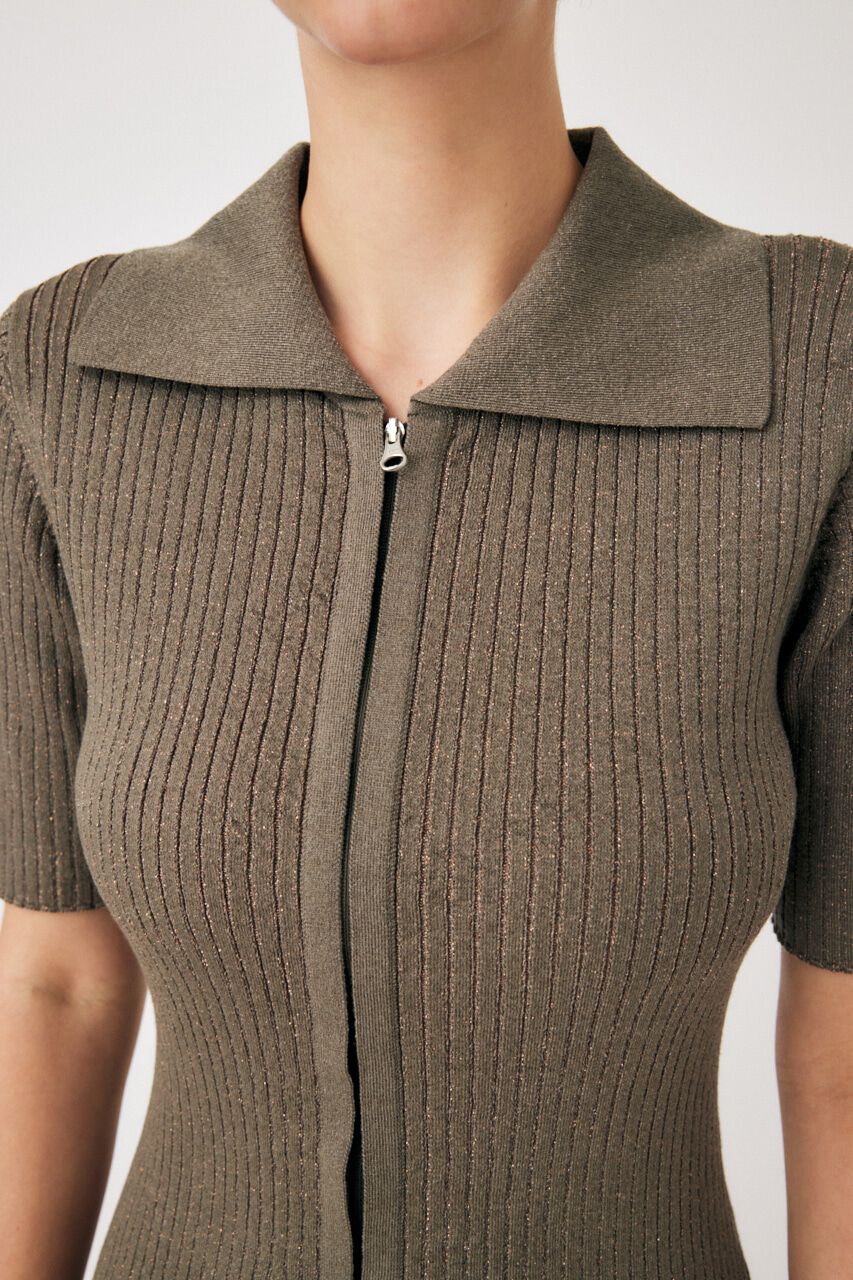 MOUSSY「ZIP UP KNIT SHIRT ミニドレス」|ワンピース|