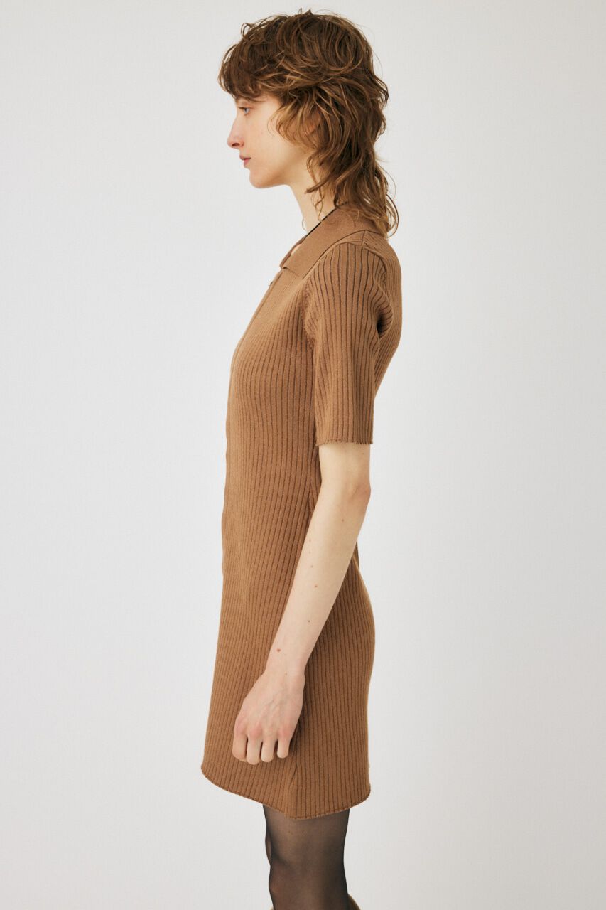 MOUSSY「ZIP UP KNIT SHIRT ミニドレス」|ワンピース|