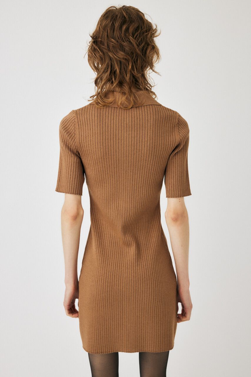 MOUSSY「ZIP UP KNIT SHIRT ミニドレス」|ワンピース|
