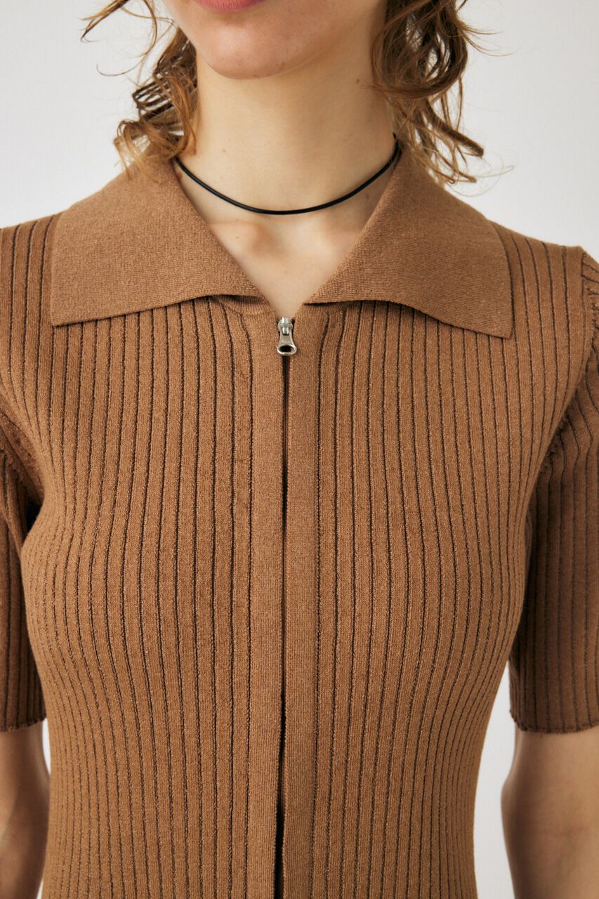 MOUSSY「ZIP UP KNIT SHIRT ミニドレス」|ワンピース|