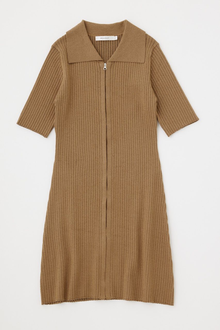 MOUSSY「ZIP UP KNIT SHIRT ミニドレス」|ワンピース|