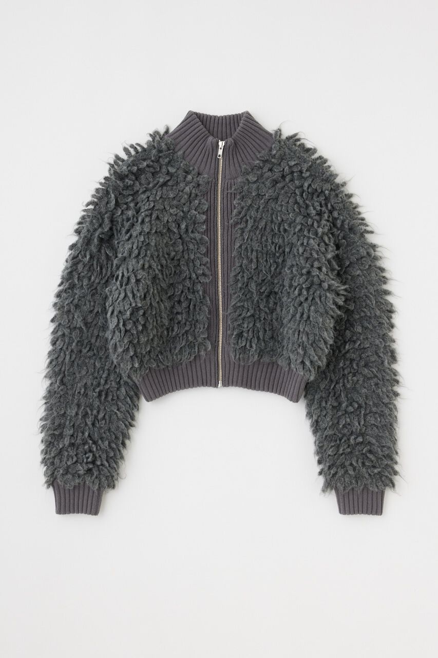 MOUSSY「LOOP KNIT SHORT ブルゾン」|ブルゾン・スタジャン|GRY