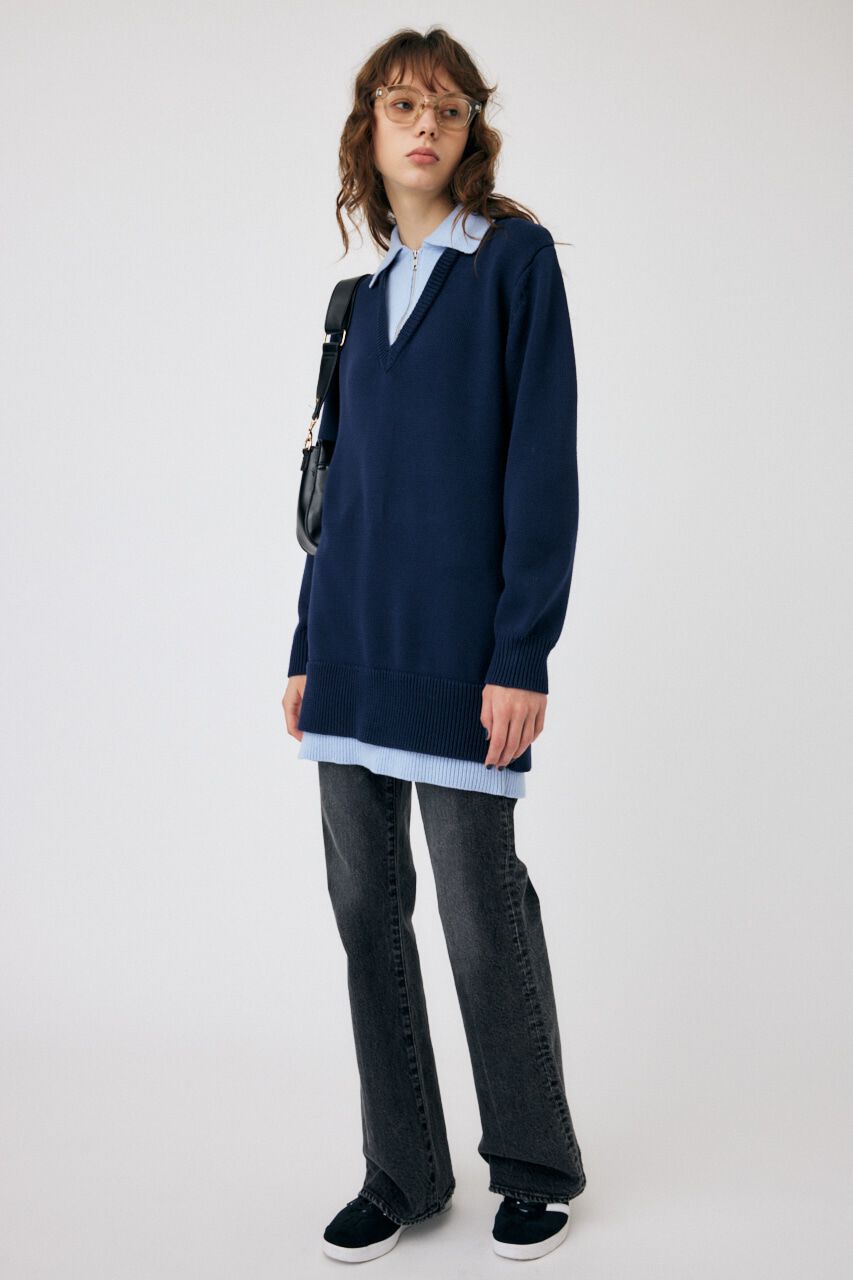 MOUSSY「LAYERED HALF ZIP ミニドレス」|ワンピース|