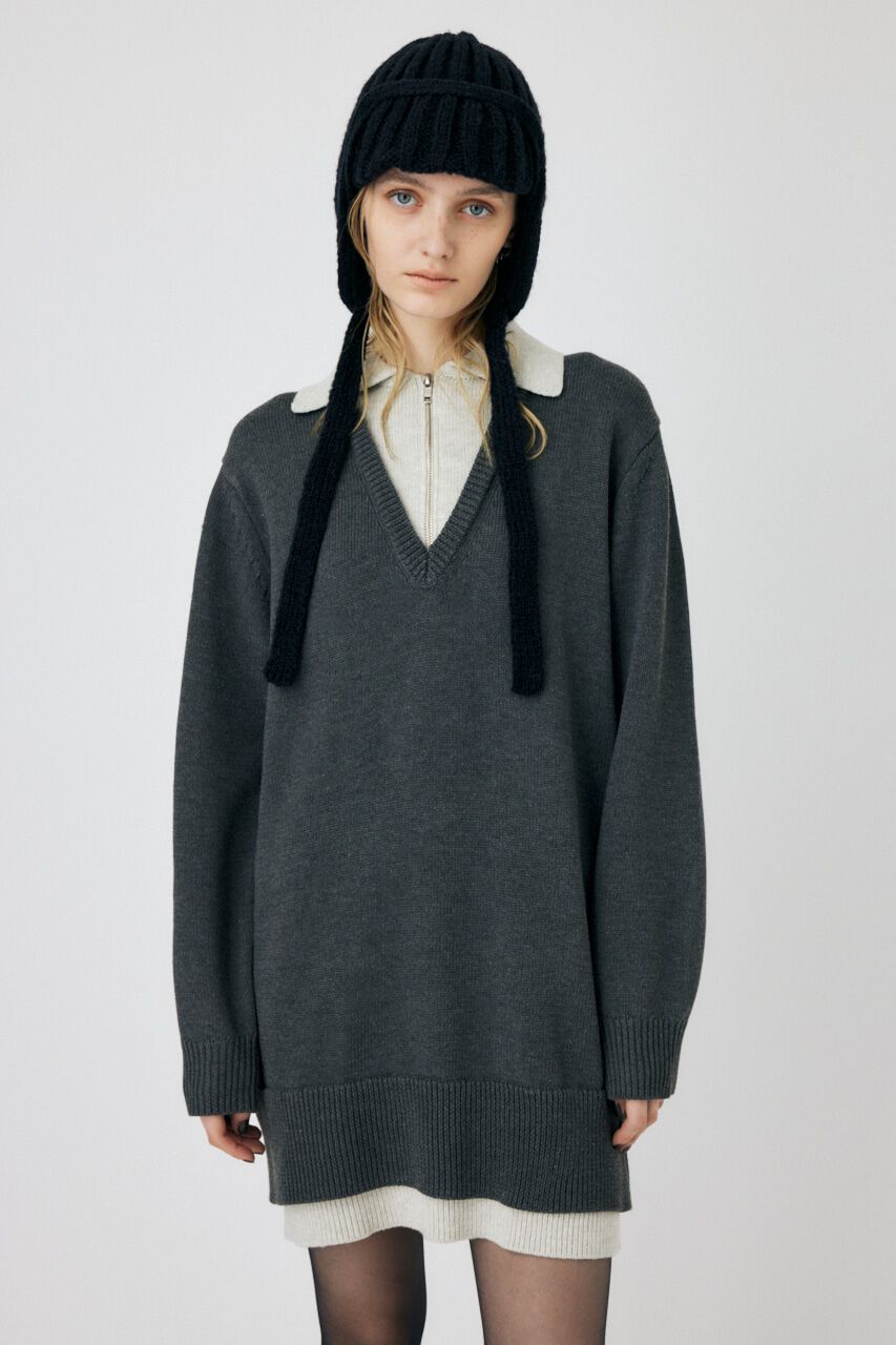 MOUSSY「LAYERED HALF ZIP ミニドレス」|ワンピース|