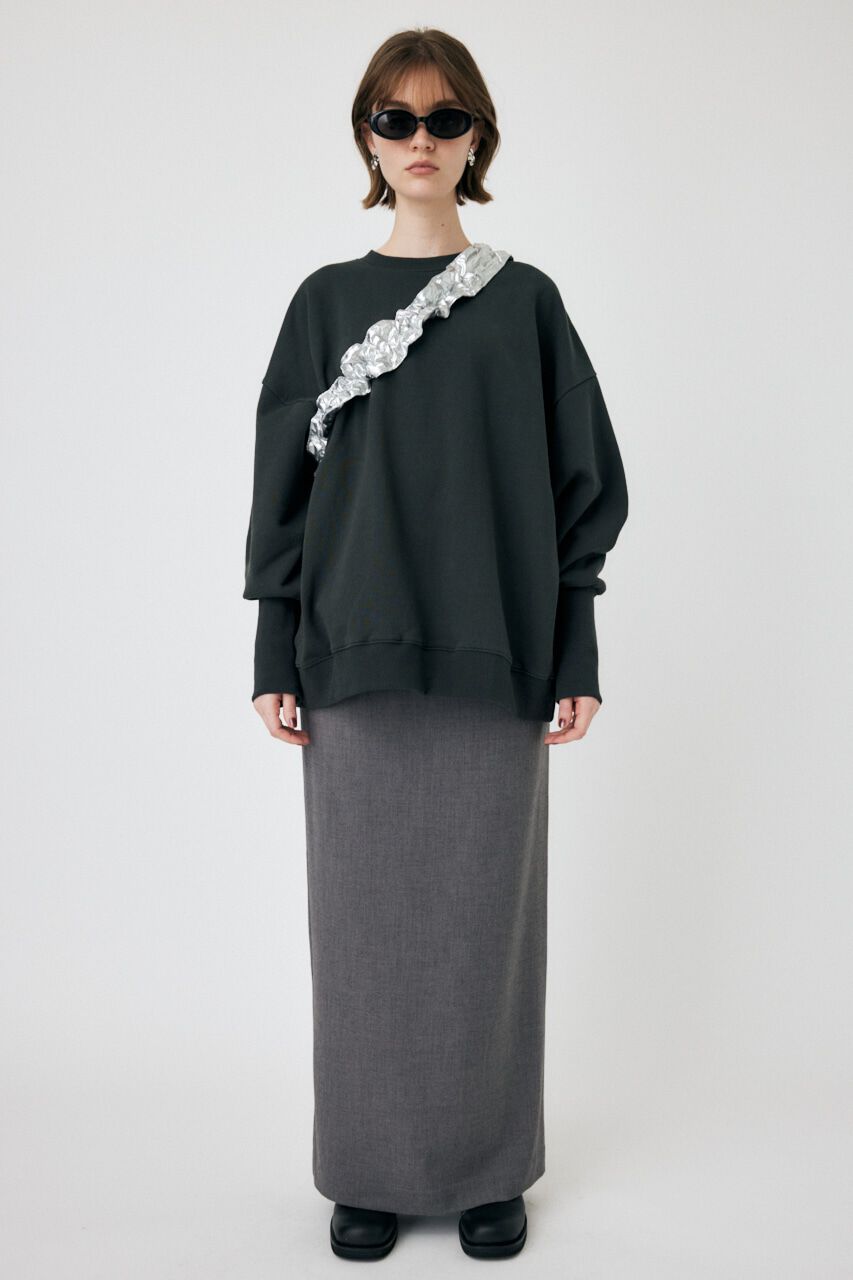 MOUSSY「BACK GATHER LOOSE スウェット」|パーカー|