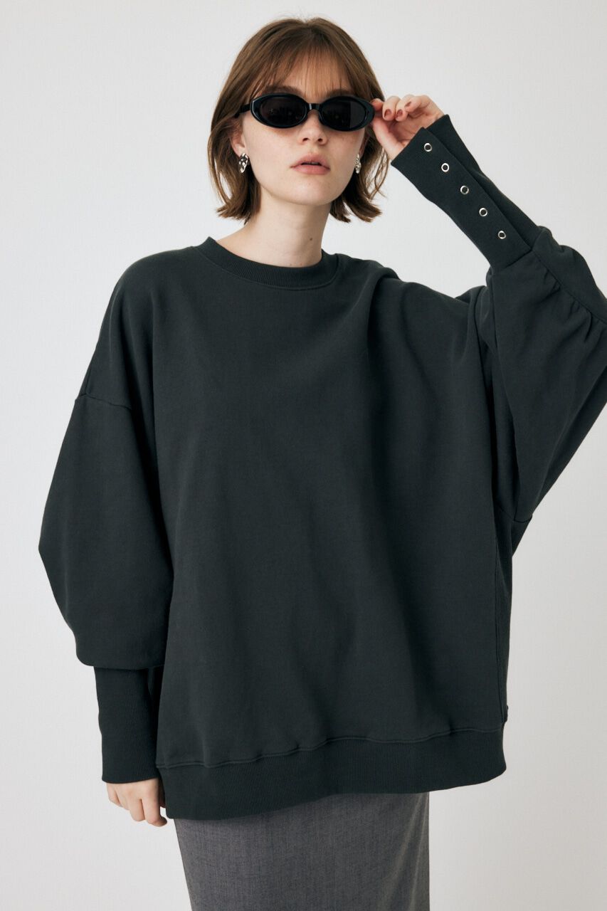 MOUSSY「BACK GATHER LOOSE スウェット」|パーカー|