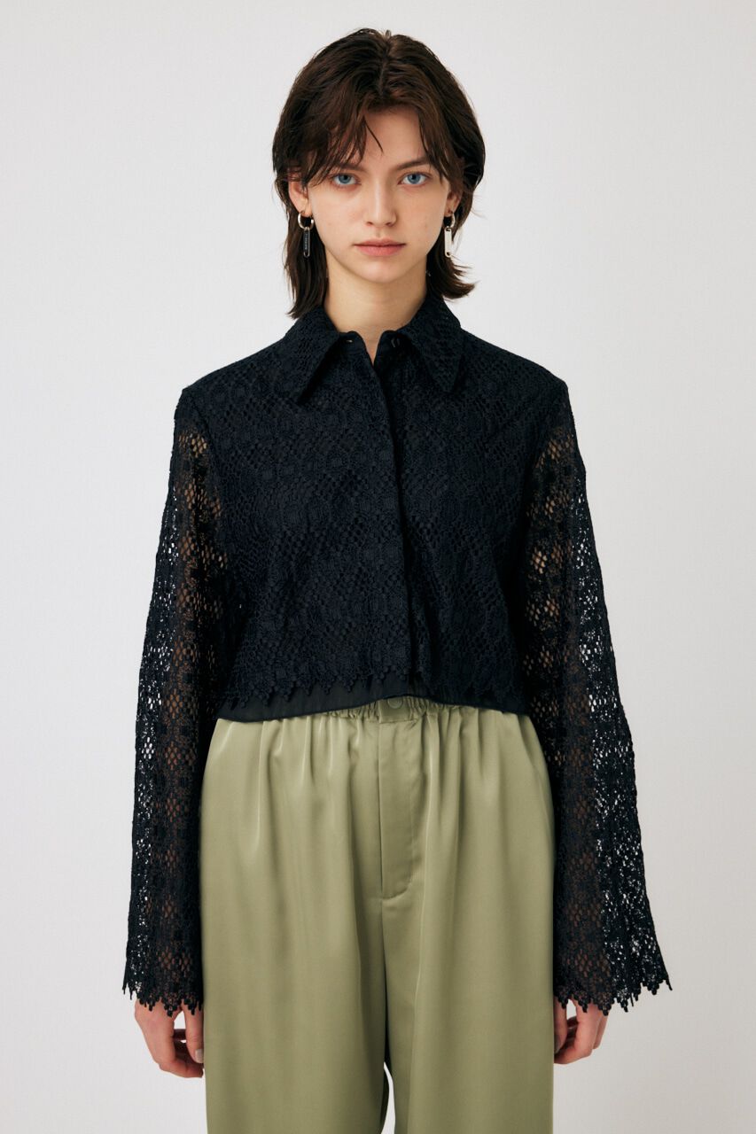 MOUSSY「GEOMETRIC LACE CROP シャツ」|シャツ・ブラウス|