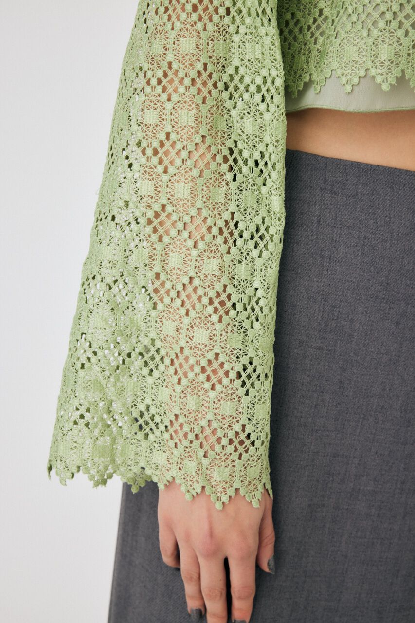 MOUSSY「GEOMETRIC LACE CROP シャツ」|シャツ・ブラウス|