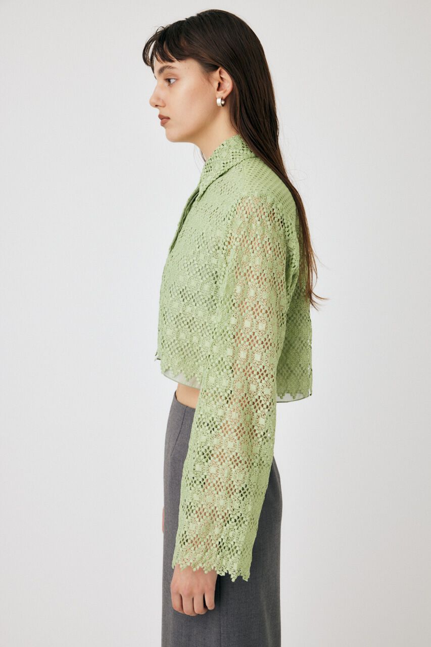 MOUSSY「GEOMETRIC LACE CROP シャツ」|シャツ・ブラウス|