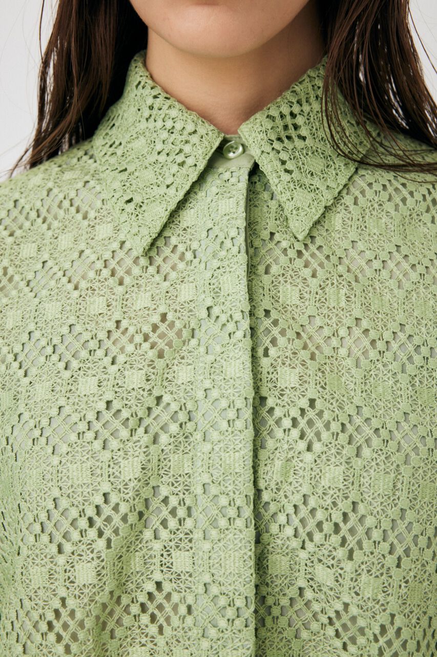 MOUSSY「GEOMETRIC LACE CROP シャツ」|シャツ・ブラウス|