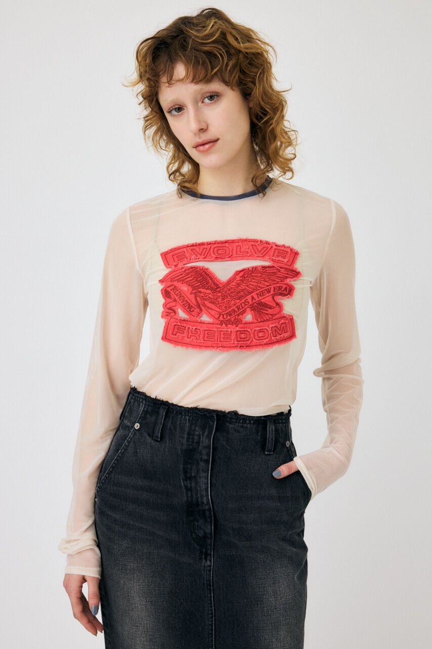 MOUSSY「PATCHED SHEER LS Tシャツ」|Tシャツ・カットソー|