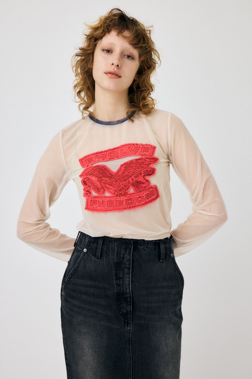 MOUSSY「PATCHED SHEER LS Tシャツ」|Tシャツ・カットソー|