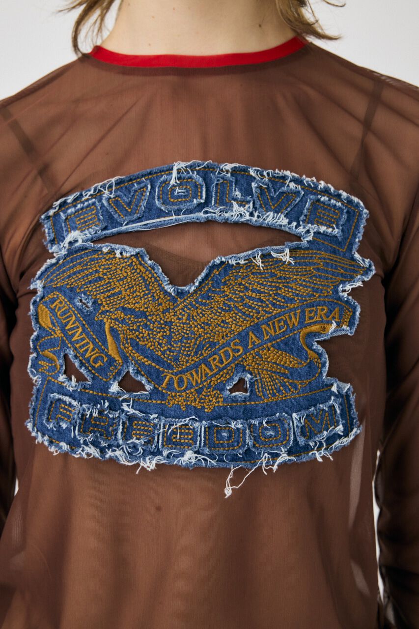 MOUSSY「PATCHED SHEER LS Tシャツ」|Tシャツ・カットソー|