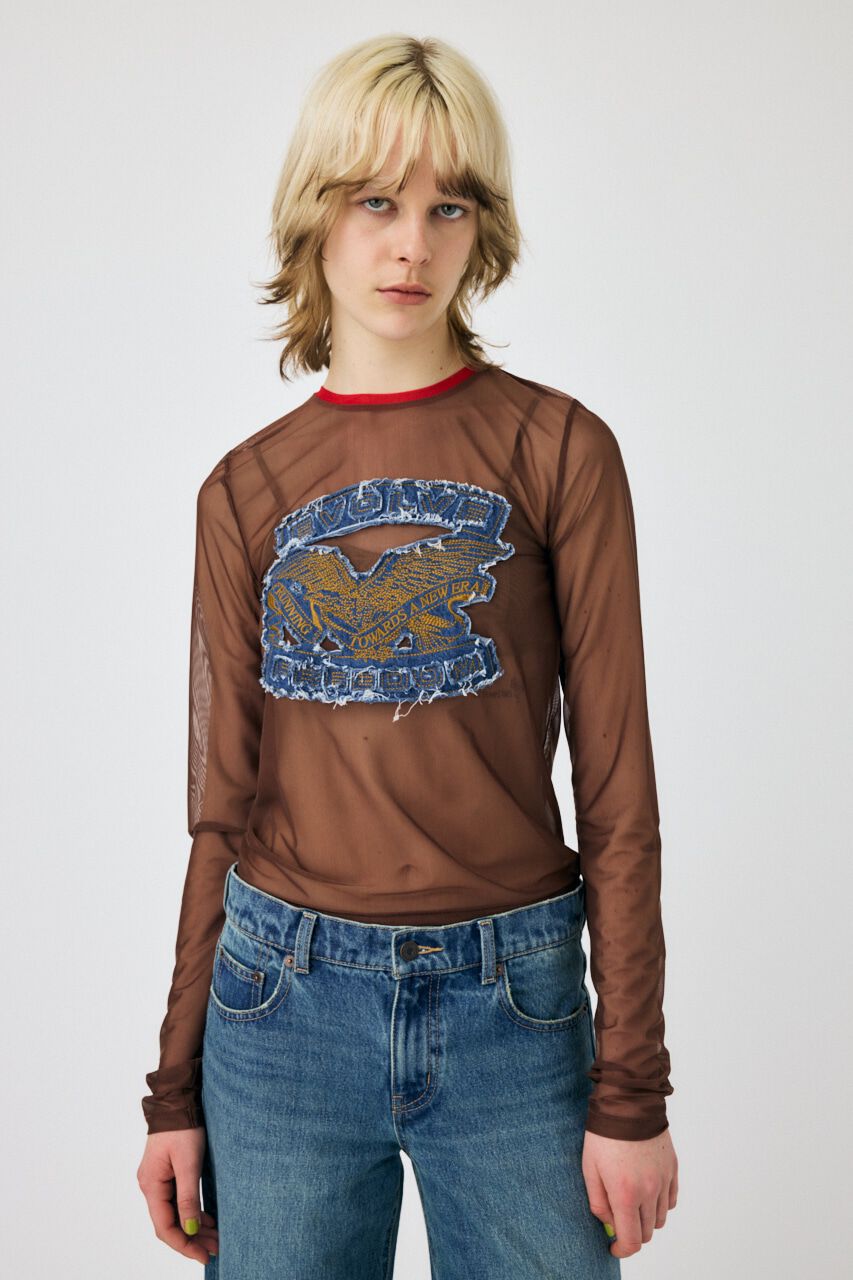 MOUSSY「PATCHED SHEER LS Tシャツ」|Tシャツ・カットソー|