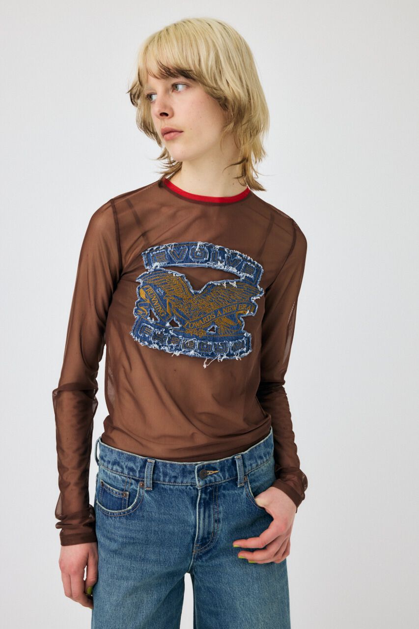 MOUSSY「PATCHED SHEER LS Tシャツ」|Tシャツ・カットソー|