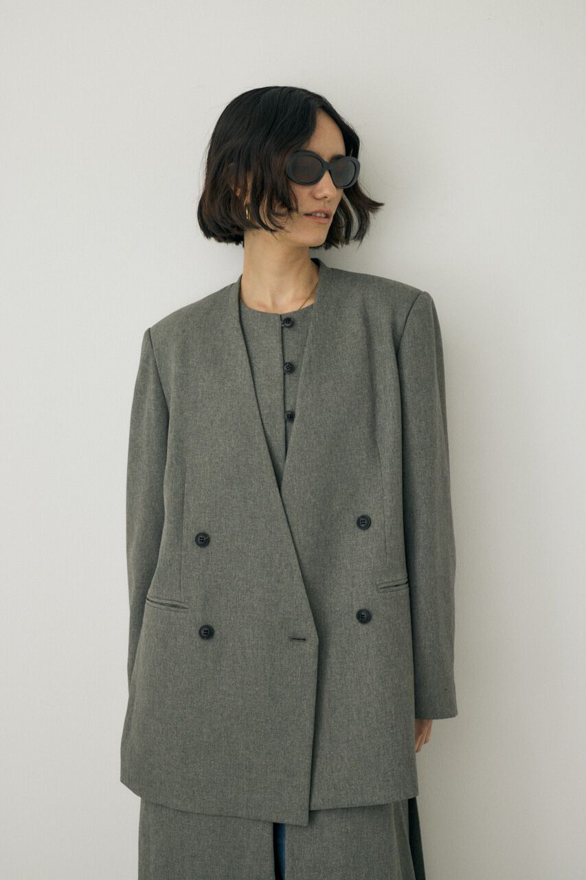 MOUSSY「シーズンレスノーカラージャケット　リサイクルポリエステル使用」|その他|GRY