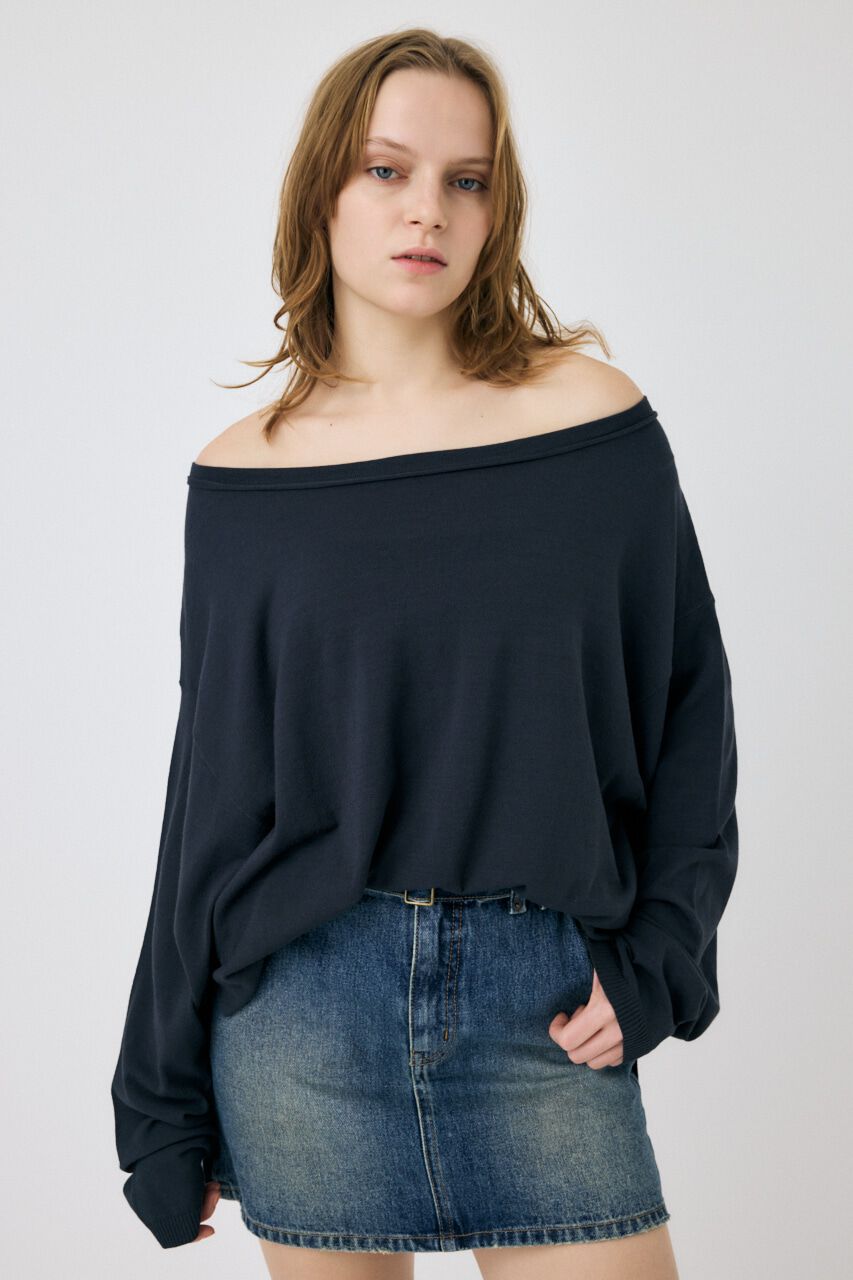 MOUSSY「OFF SHOULDER ルーズニット」|ニット・セーター|C.GRY