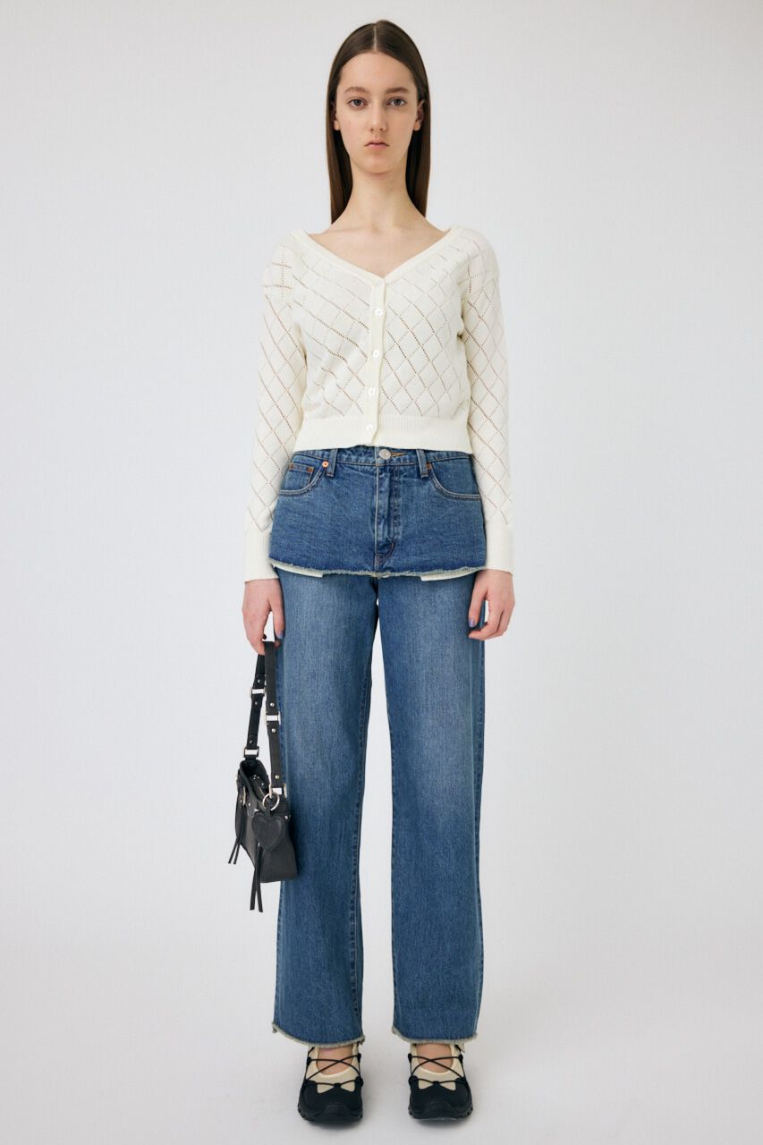 MOUSSY「EYELET ニットカーディガン」|ニット・セーター|