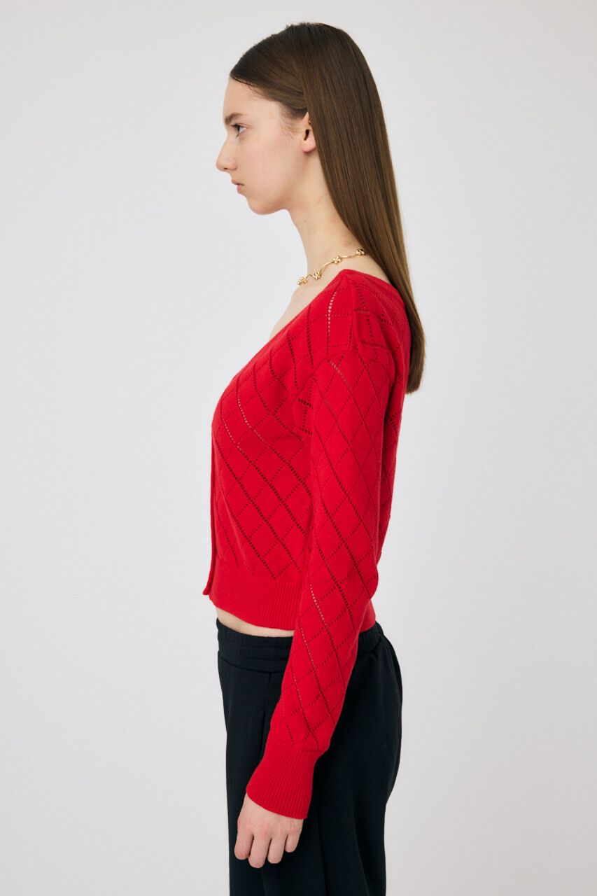 MOUSSY「EYELET ニットカーディガン」|ニット・セーター|