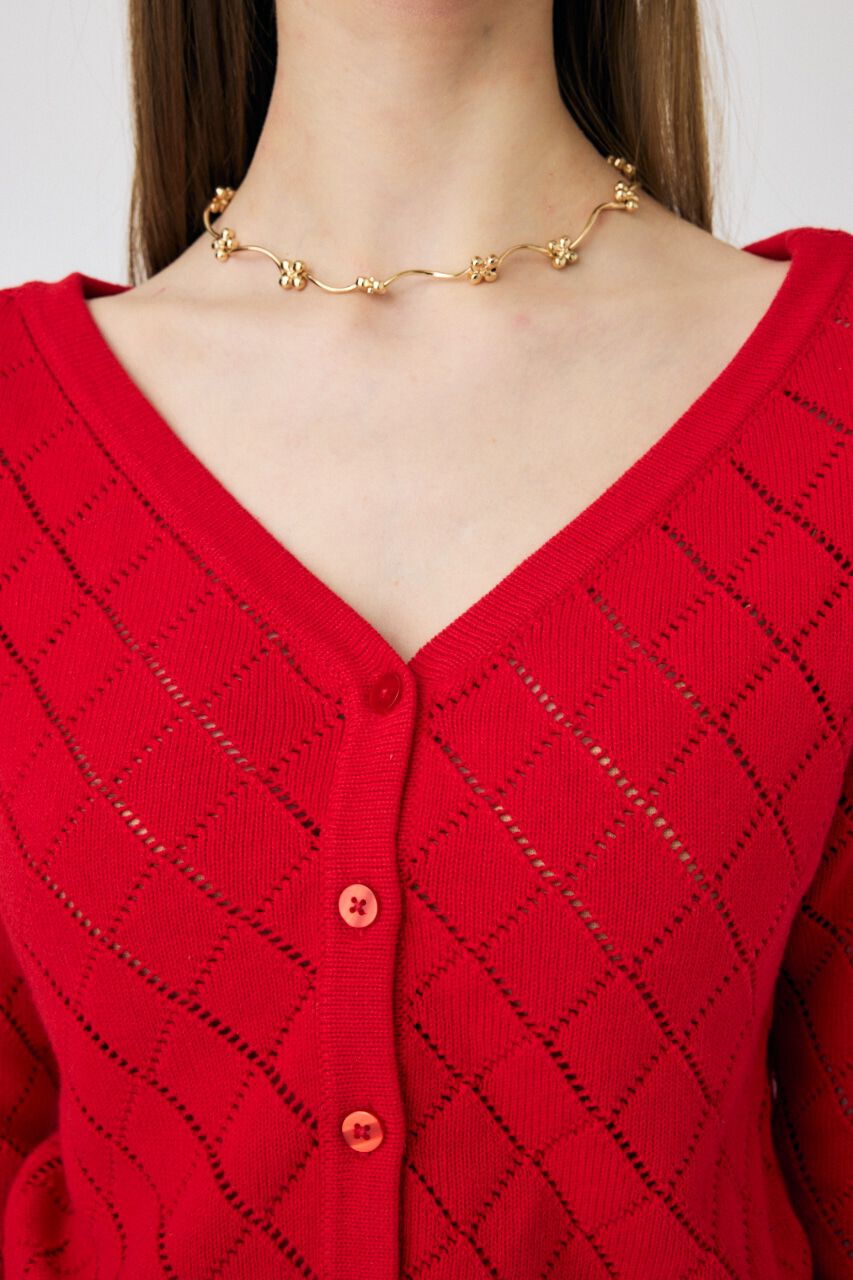 MOUSSY「EYELET ニットカーディガン」|ニット・セーター|