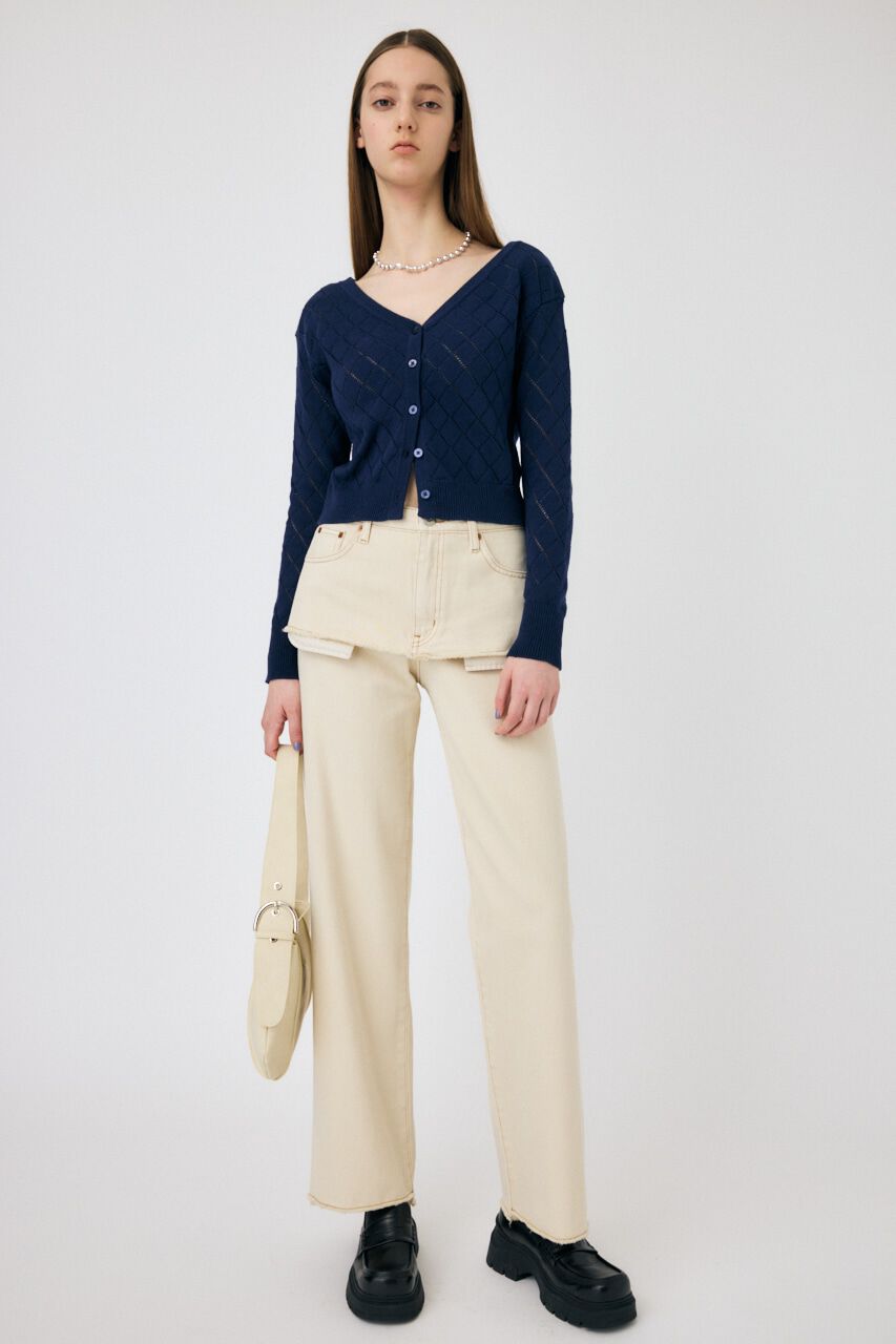 MOUSSY「EYELET ニットカーディガン」|ニット・セーター|