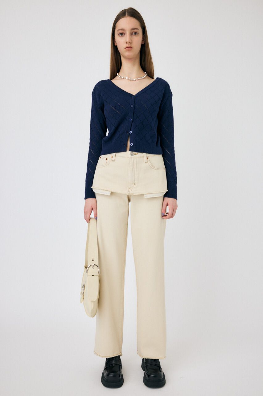 MOUSSY「EYELET ニットカーディガン」|ニット・セーター|