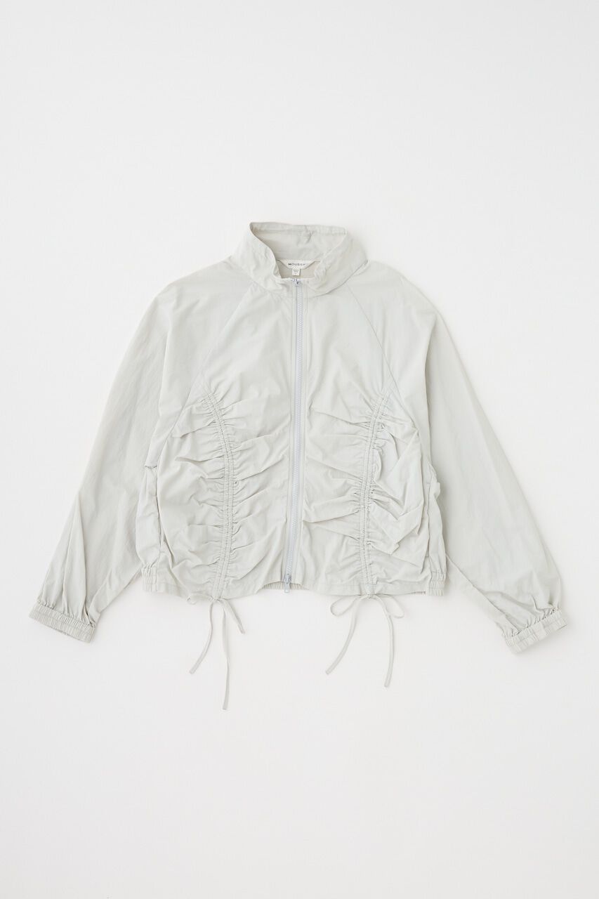 MOUSSY「RIBBON GATHER NYLON ジャケット」|ブルゾン・スタジャン|