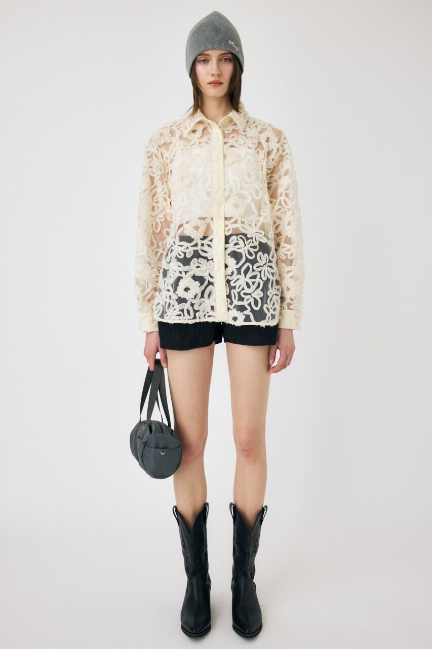 MOUSSY「RIBBON TULLE シャツ」|シャツ・ブラウス|