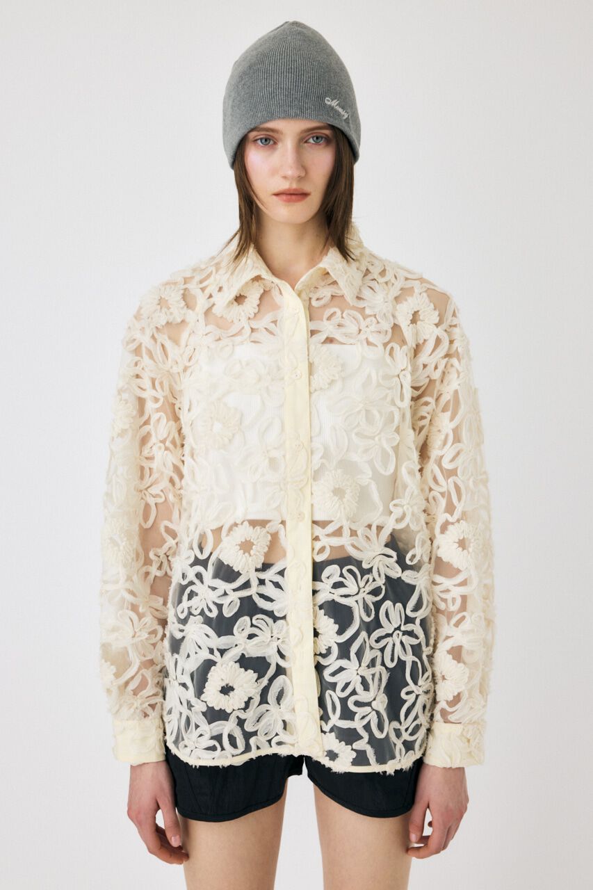 MOUSSY「RIBBON TULLE シャツ」|シャツ・ブラウス|