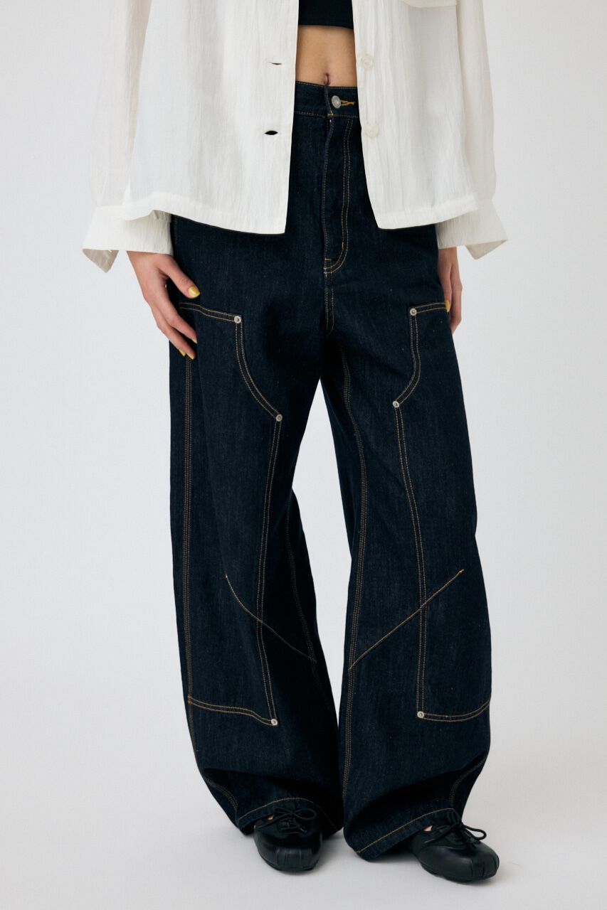 MOUSSY「LOW CLOTCH ペインターパンツ」|デニム|One Wash1
