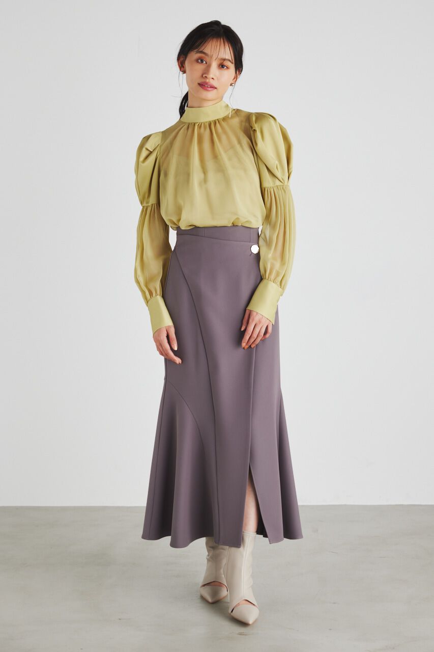 rienda「マテリアルMIXボウタイBLS」|シャツ・ブラウス|