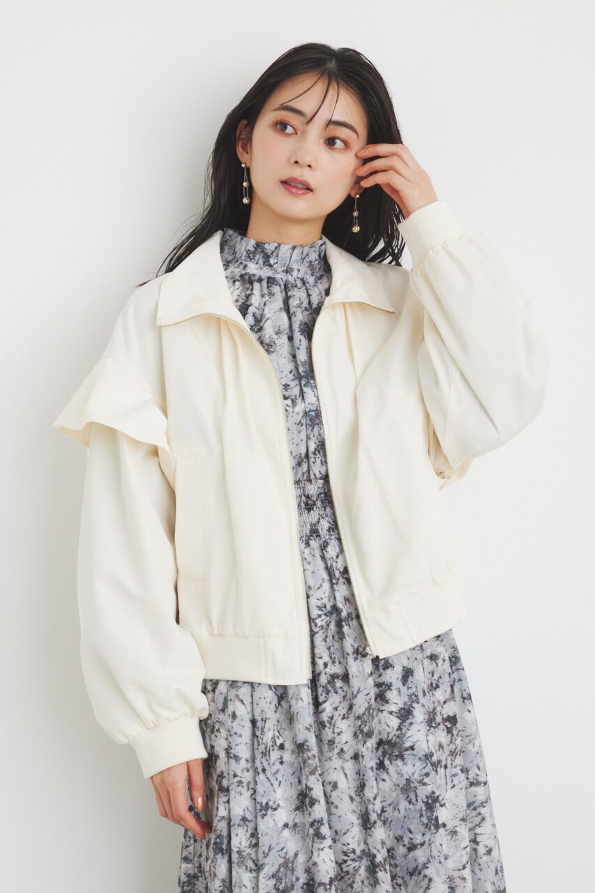 rienda「フリルショルダー2WAYブルゾン」|ブルゾン・スタジャン|