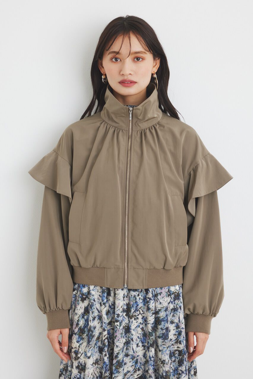 rienda「フリルショルダー2WAYブルゾン」|ブルゾン・スタジャン|