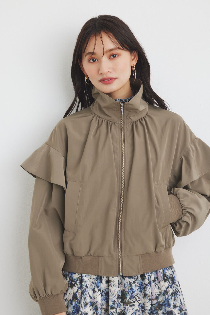 rienda「フリルショルダー2WAYブルゾン」|ブルゾン・スタジャン|