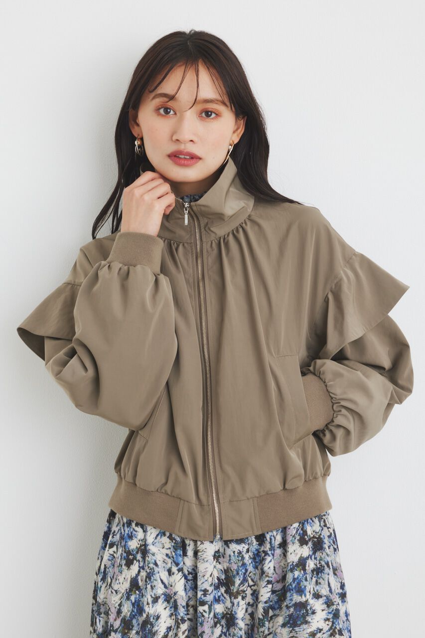 rienda「フリルショルダー2WAYブルゾン」|ブルゾン・スタジャン|