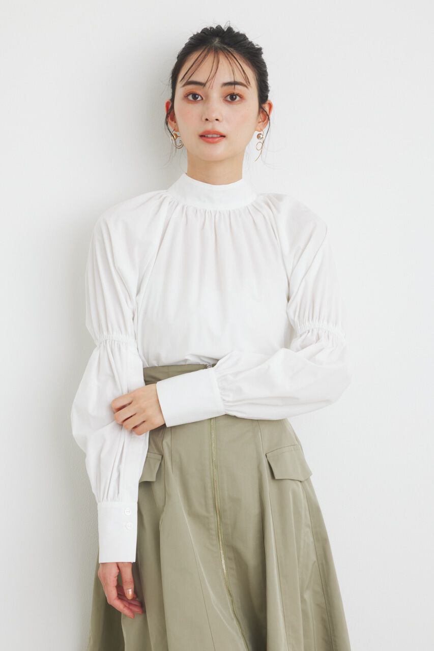 rienda「ボタンSLV H/N BLS」|シャツ・ブラウス|