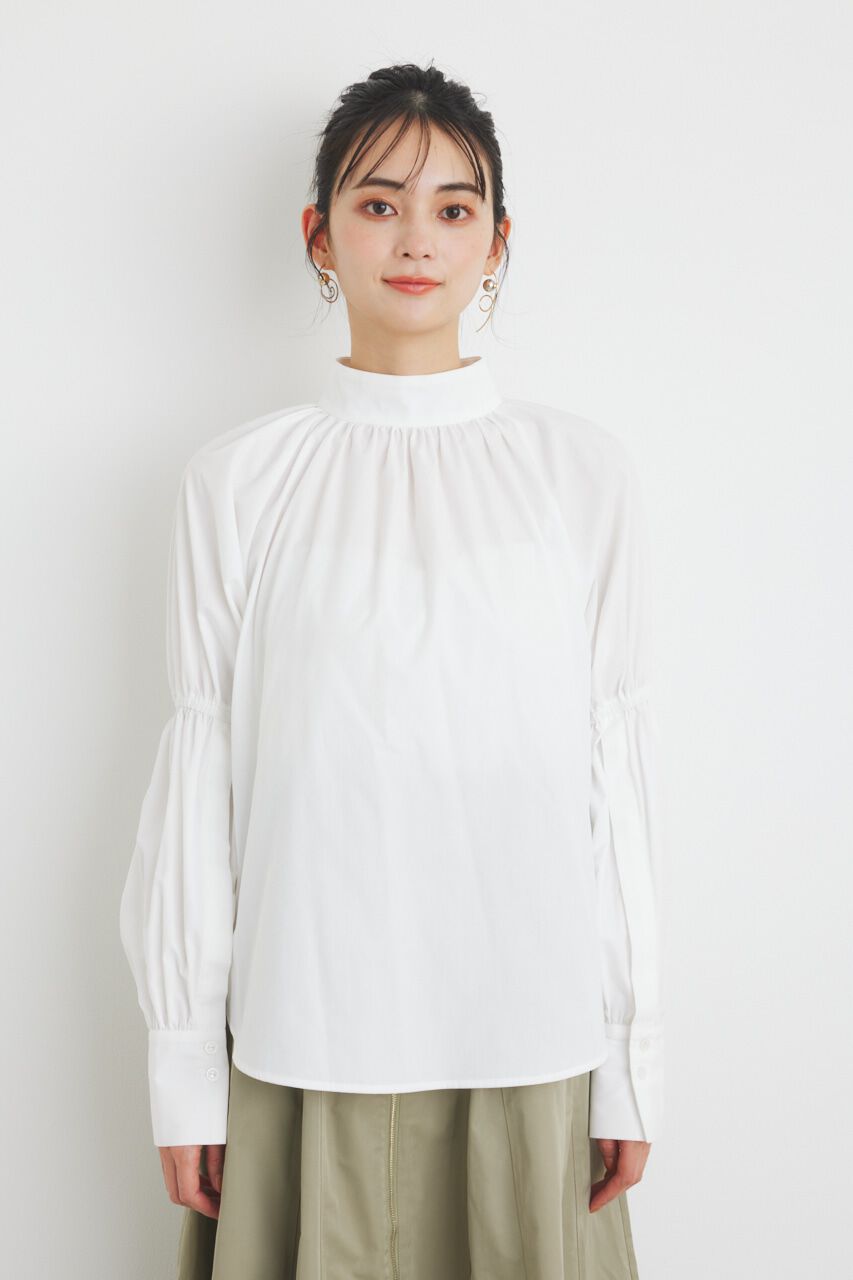 rienda「ボタンSLV H/N BLS」|シャツ・ブラウス|