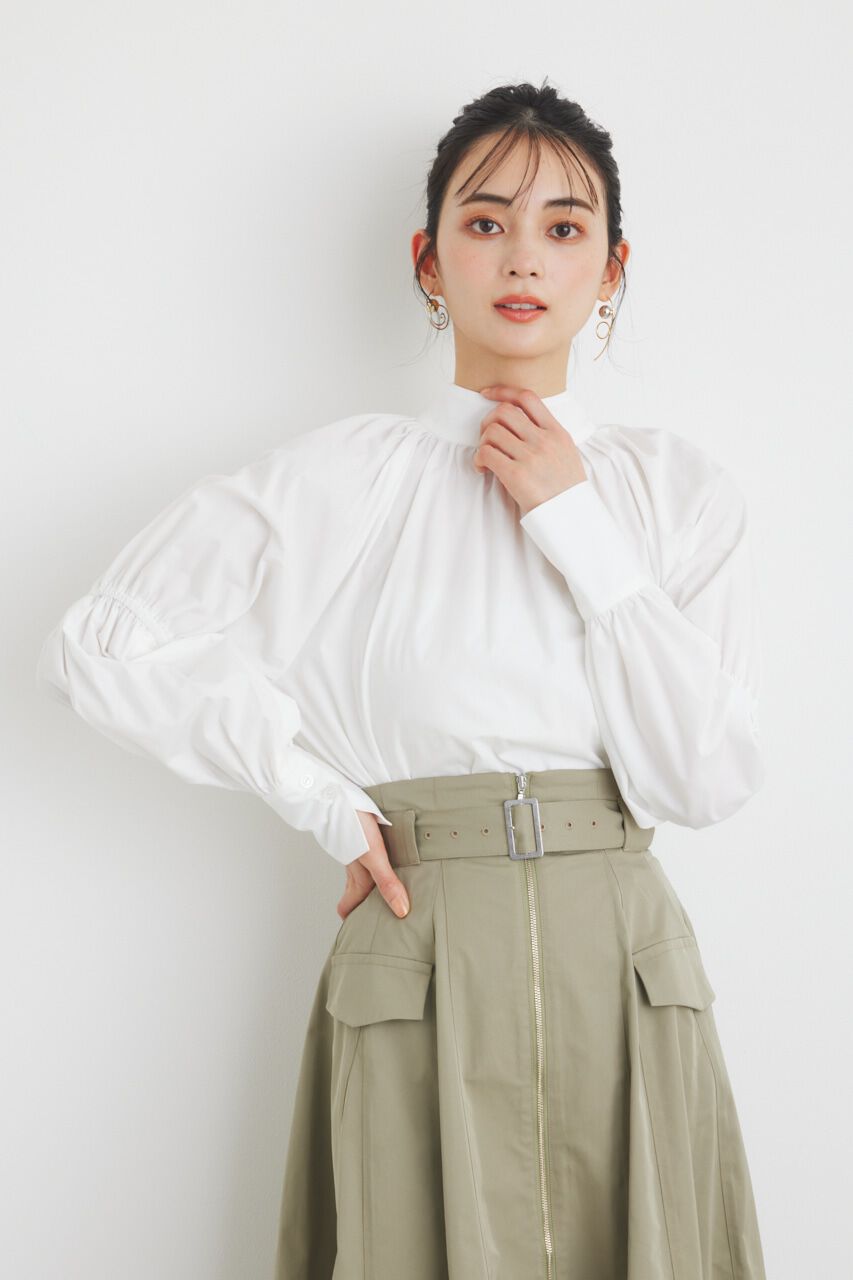 rienda「ボタンSLV H/N BLS」|シャツ・ブラウス|