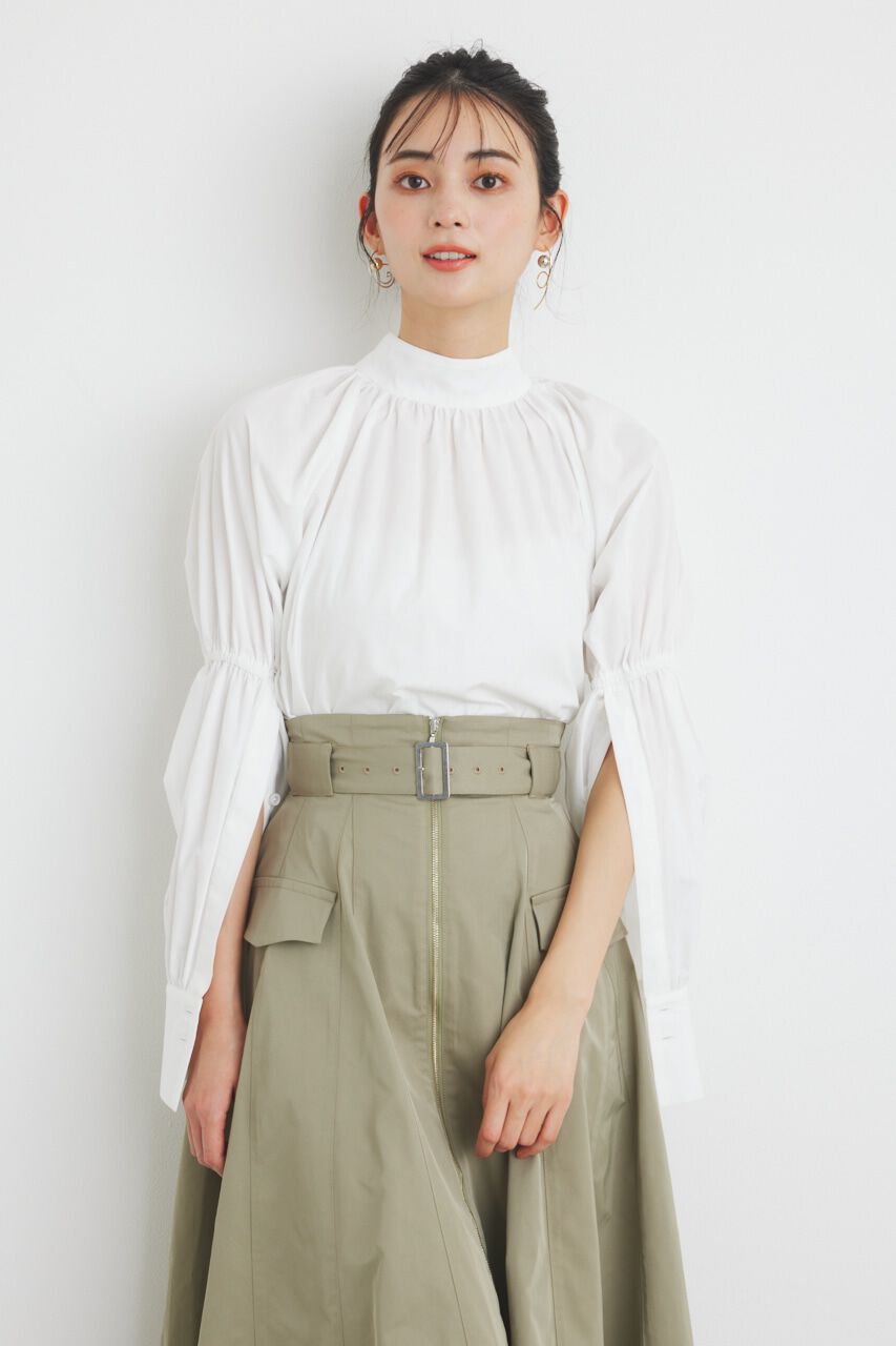 rienda「ボタンSLV H/N BLS」|シャツ・ブラウス|