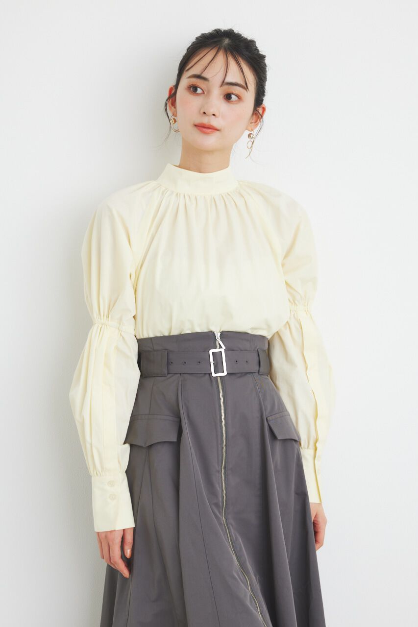 rienda「ボタンSLV H/N BLS」|シャツ・ブラウス|