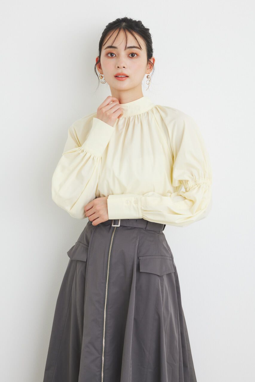 rienda「ボタンSLV H/N BLS」|シャツ・ブラウス|