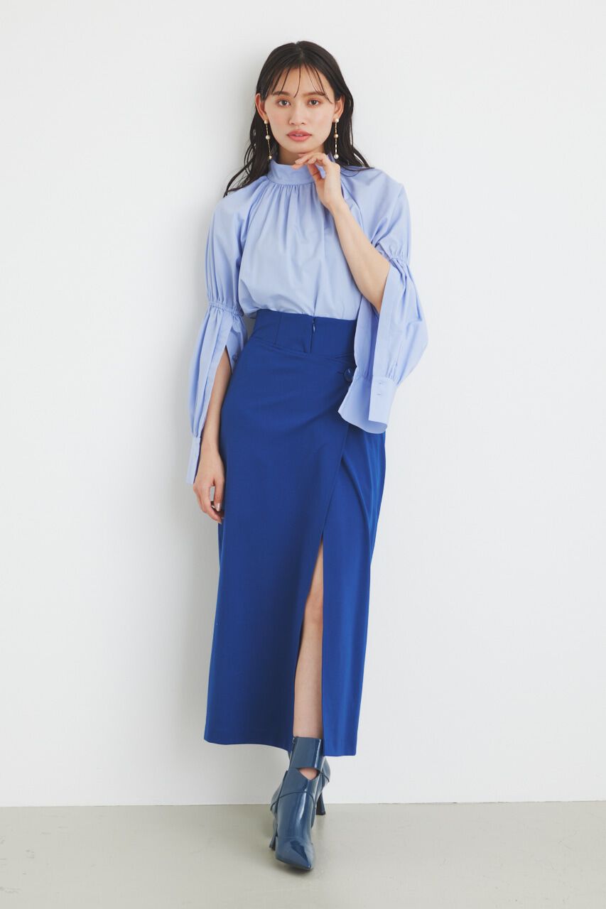 rienda「ボタンSLV H/N BLS」|シャツ・ブラウス|