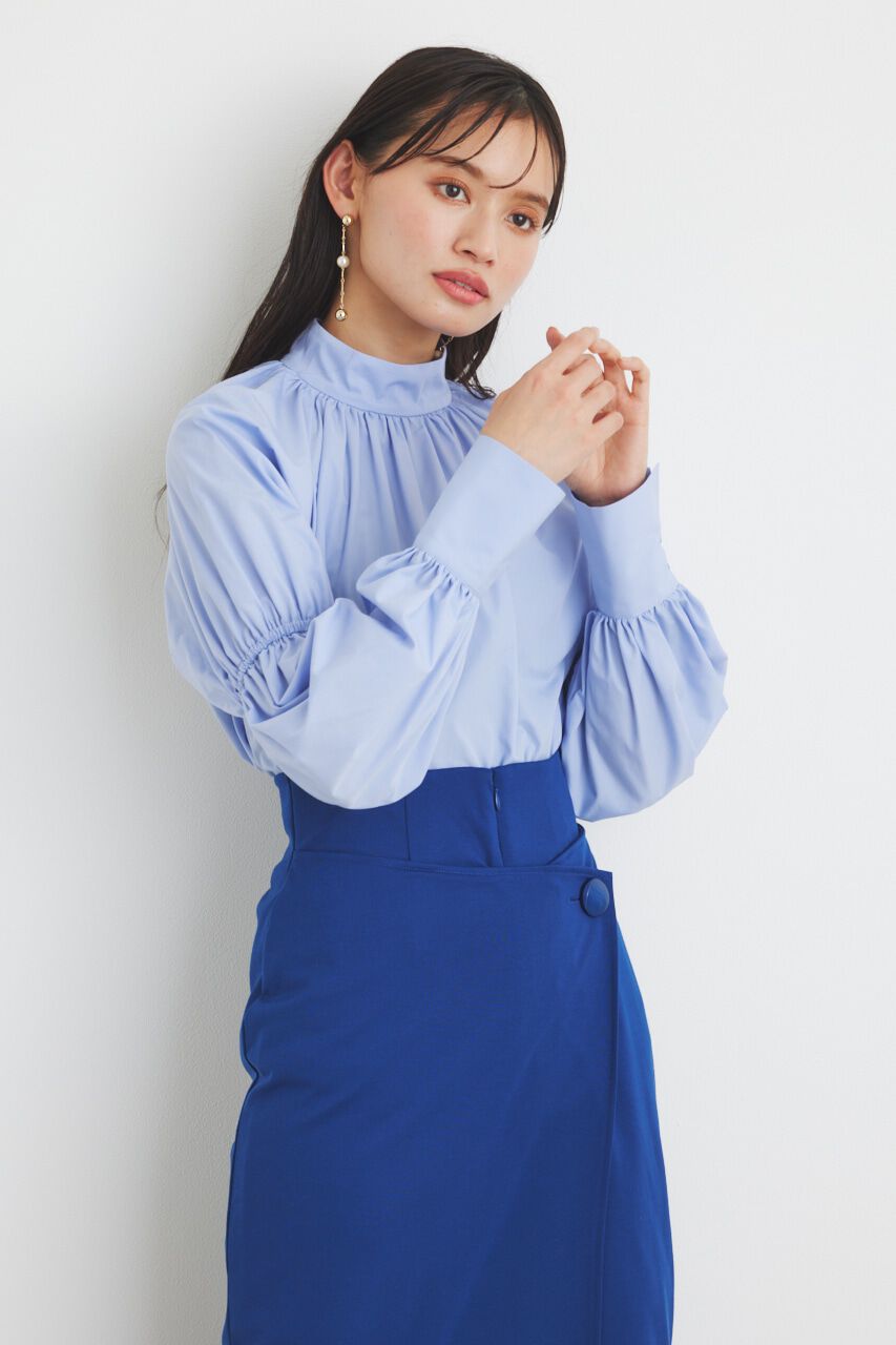 rienda「ボタンSLV H/N BLS」|シャツ・ブラウス|