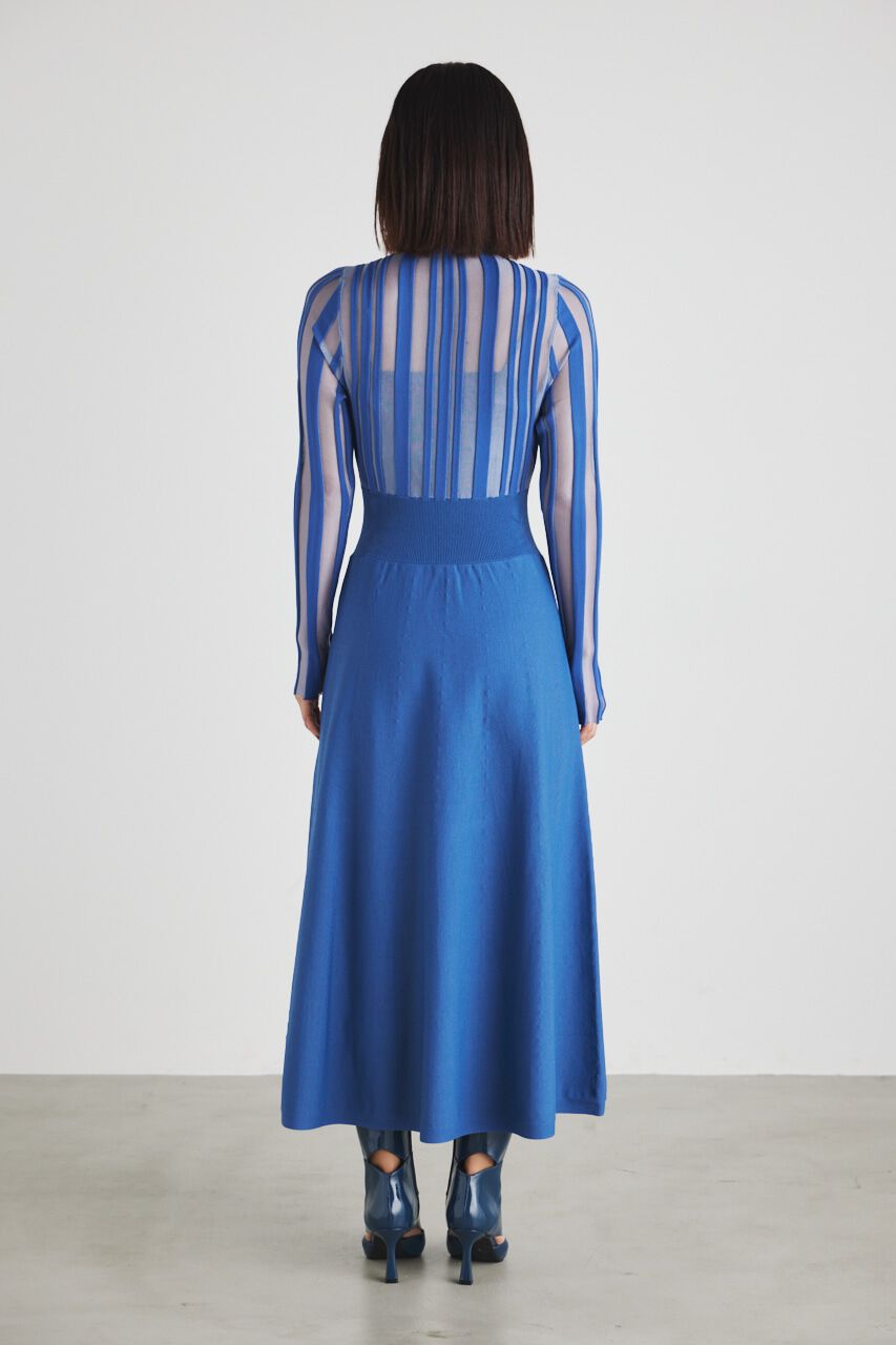 rienda「ランダムシアーRIBフレアKnit OP」|ワンピース|