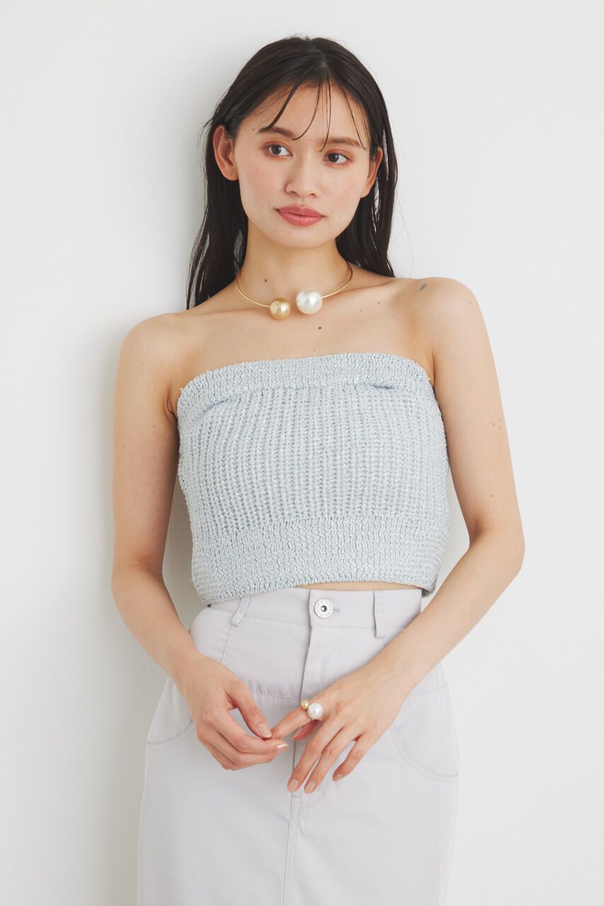 rienda「グリッターKnit TOP」|タンクトップ|